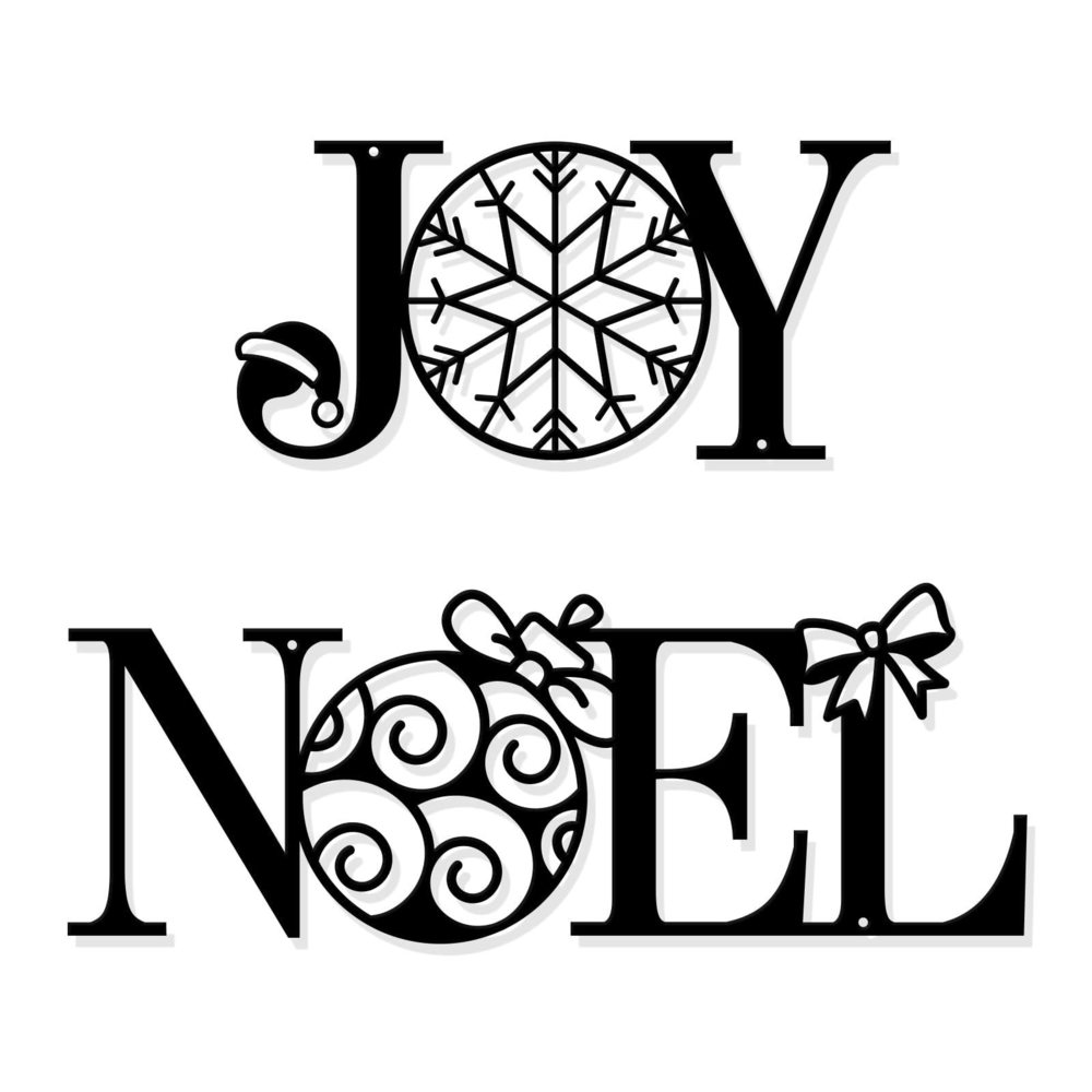 Joy & Noel Metal Wall Art Decor, Black Wall Hanging Decor Silhouette Wall Art🙉